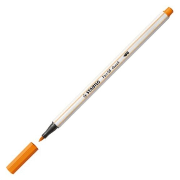 Feutre pinceau STABILO Pen 68 brush - Jaune citron 568/24 pour travaux manuels et hand lettering