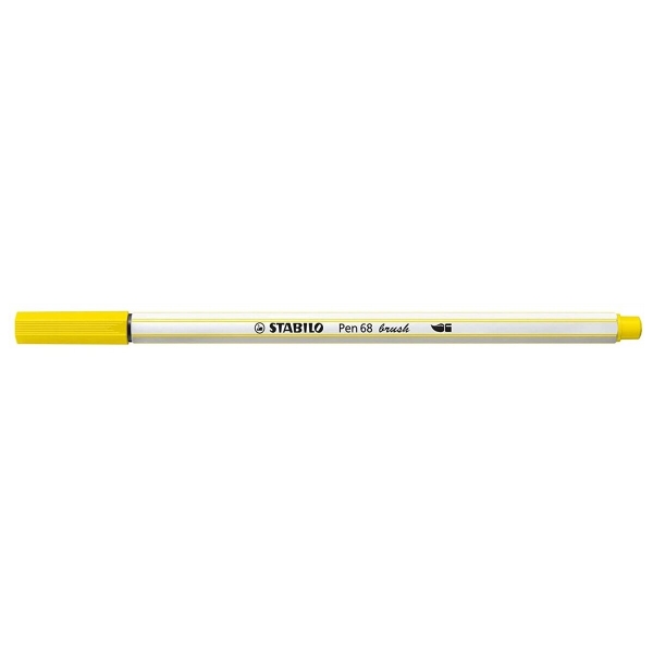 Feutre pinceau STABILO Pen 68 brush - Jaune citron 568/24 pour travaux manuels et hand lettering