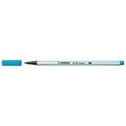 Feutre pinceau STABILO Pen 68 brush - Bleu clair, pointe flexible, pour hand lettering et coloriage