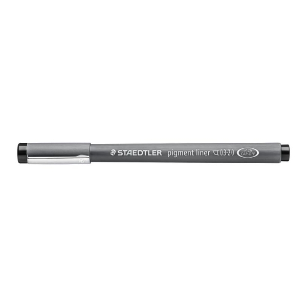 Feutre à pigment Staedtler 308 C2-9 - Noir, Pointe biseautée 0,3–2,00 mm, Indélébile pour règles et pochoirs