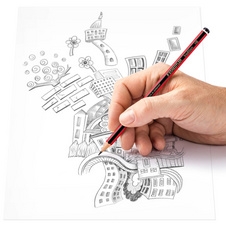Crayon STAEDTLER Tradition 110 - Dureté 2B, forme hexagonale pour écriture et dessin scolaire