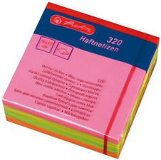 Bloc-notes adhésifs Herlitz 75 x 75 mm - couleurs fluo pour organisation et prise de notes bureau et scolaire