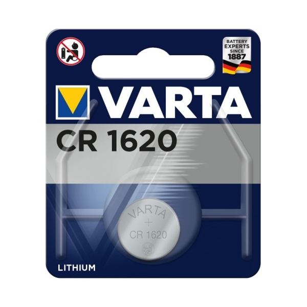 Pile bouton au lithium VARTA Electronics CR1620 - 3 V, 60 mAh, diamètre 16 mm, hauteur 2 mm pour appareils électroniques