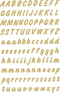 Lettres autocollantes Ki Sign - Or, Majuscules, A à Z, Italique