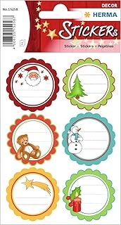 Stickers de Noël HERMA Christmas gráe - Autocollants festifs pour décoration de cartes, cadeaux et albums photo