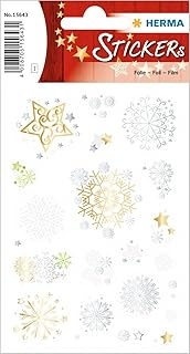 HERMA 15643 Creative Sticker étoilé en film transparent permanent 1 feuille / 20 stickers - Autocollants Festifs pour Décoration de Noël et Cartes de Vœux