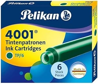 Cartouches d'encre courtes Pelikan 41188 - Etui de 6 pièces standard pour stylos plume