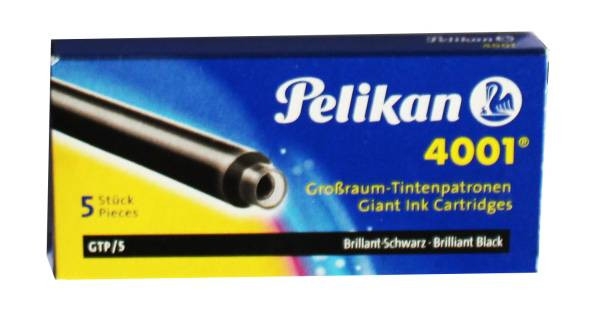 Cartouches d'encre Pelikan 4001 GTP/5 - Grande capacité, noir, pour stylos-plume compatibles
