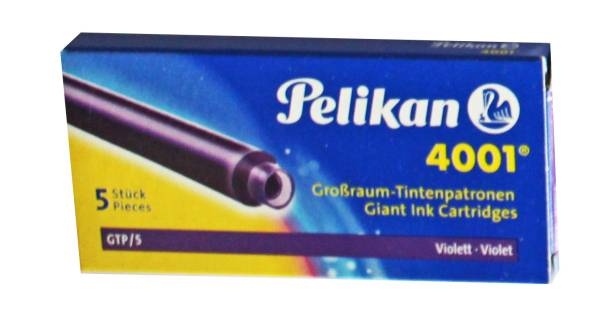 Cartouches d'encre Pelikan 310664 - lot de 5 cartouches violet 7,6x3,8x0,8 cm pour stylos plume et rollers