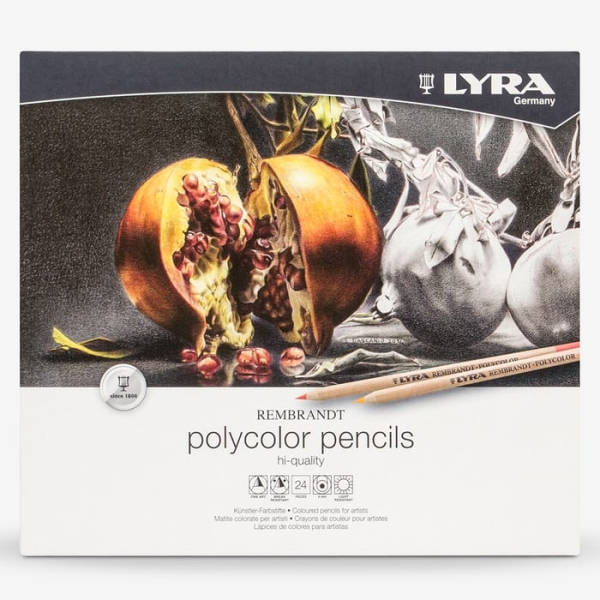 Lyra Rembrett Lot de Crayons de Couleurs - Boîte Métal 24 pcs Multi-Couleurs