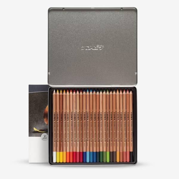 Lyra Rembrett Lot de Crayons de Couleurs - Boîte Métal 24 pcs Multi-Couleurs