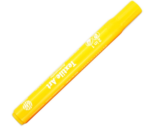 Marqueur textile Nerchaus PM01 Jaune - pointe fine pour dessin et marquage sur tissu adapté aux loisirs créatifs