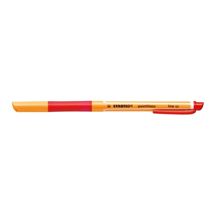 Stylo à encre gel STABILO PointVisco rouge - Pointe moyenne pour écriture fluide et précise