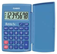 Calculatrice Casio LC-401 LV-BU - 8 chiffres - alimentation batterie - couleur bleu - pour calculs scolaires et bureautiques