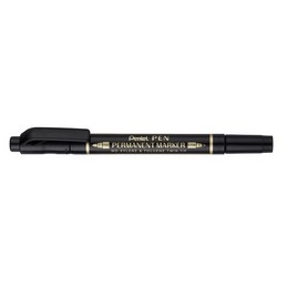 Marqueur permanent Pentel Pen N75W-AE - double pointe, noir, pour écriture et dessin sur supports variés