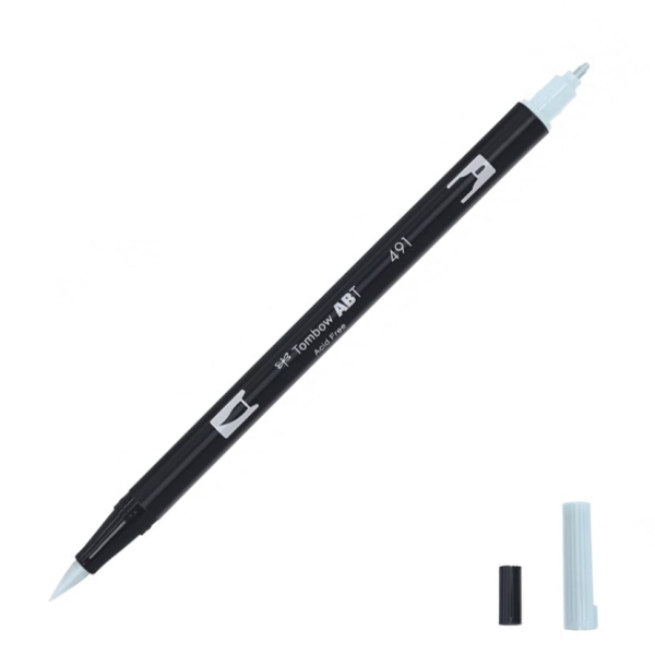 Feutre pinceau Tombow ABT 491 Bleu glacier - double pointe pour dessin et colorisation artistique