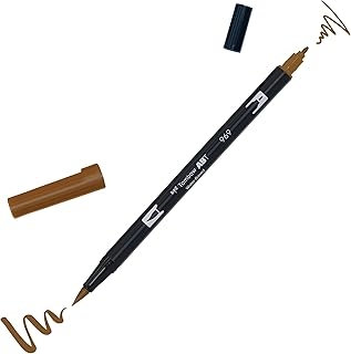 Feutre pinceau à double pointe Tombow ABT 969 - Chocolat - Encre aquarellable pour dessin et illustration