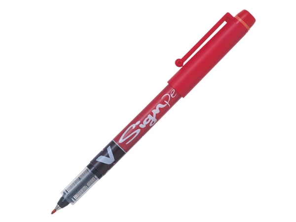 Stylo feutre Pilot V SIGN PEN Rouge - Écriture fluide et précise pour bureau et école