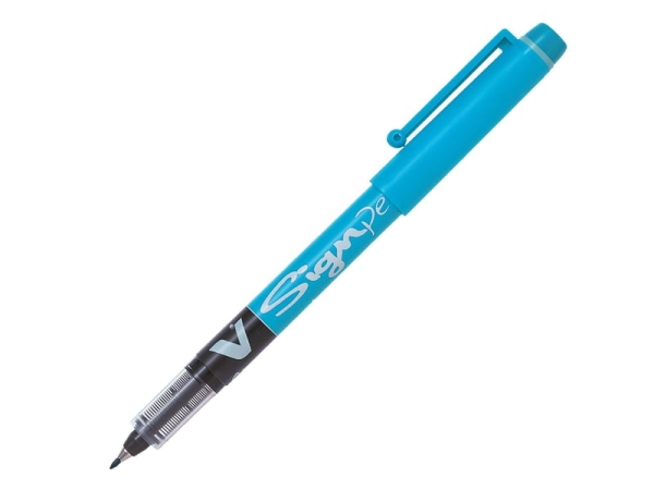 Stylo feutre Pilot V-Sign Pen - Turquoise Pointe moyenne pour écriture précise et créative
