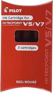 Cartouche d'encre Pilot Rouge - Pack de 3 pour Stylo Roller V5 V7 Compatible