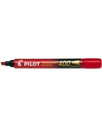 Marqueur Permanent Pilot 400 - Pointe Biseautée Rouge pour Écriture Durable et Précise