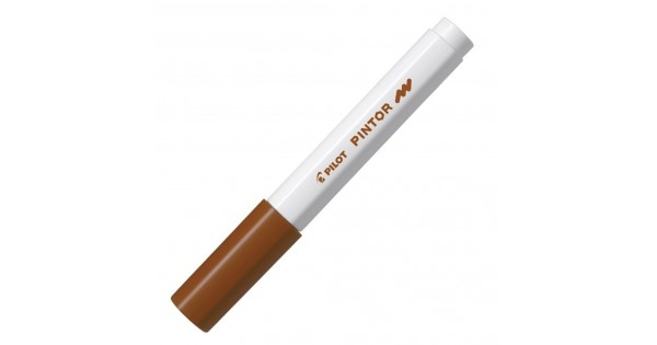 Marqueur peinture Pilot Pintor - Pointe fine 1.0 mm Marron, encre opaque pour loisirs créatifs toutes surfaces