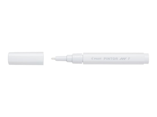 Marqueur peinture Pilot Pintor - Pointe fine 1.0 mm Blanc, encre opaque toutes surfaces, pour dessin et écriture