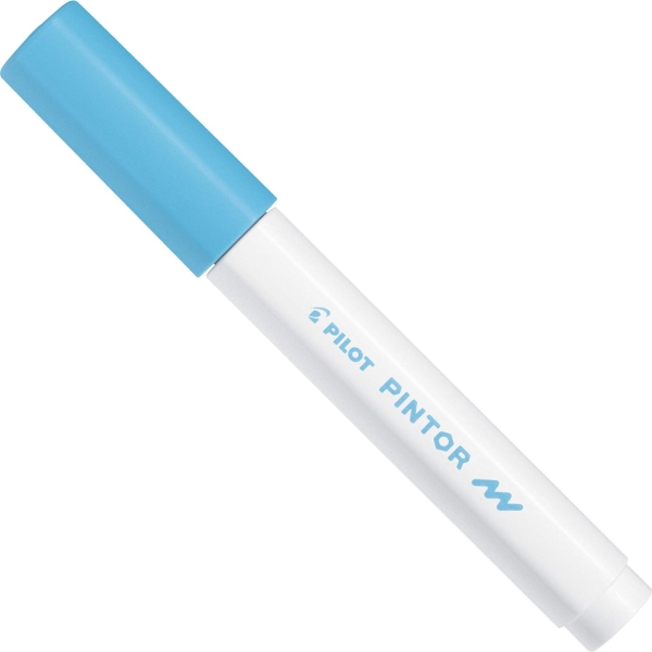 Marqueur peinture Pilot Pintor - Pointe fine 1.0 mm Bleu pastel, encre opaque pour loisirs créatifs toutes surfaces
