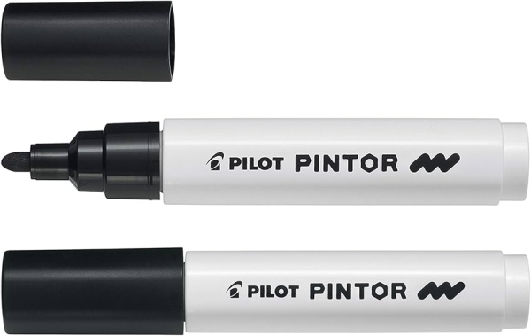 Marqueur à pointe moyenne Pilot Pintor Medium Noir - 1,4 mm  - Pour dessin et écriture créative