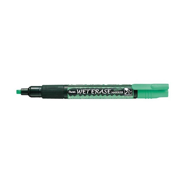 Marqueur craie Pentel - Vert, effaçable, pointe fine pour vitres vitrines tableaux en écriture scolaire et bureau