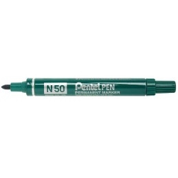 Marqueur permanent Pentel N50-D - Pointe ogive, couleur verte pour bureau et usage extérieur