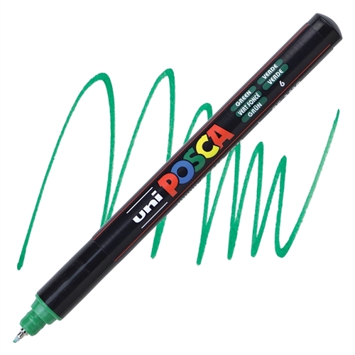 Feutre Posca Pointe Extra Fine Vert foncé 0.7mm - Dessin et Écriture Précise pour Artistes et Designers