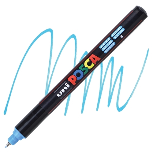 Feutre Posca Pointe Extra Fine Bleu Clair 0.7mm - Dessin et Écriture Précise