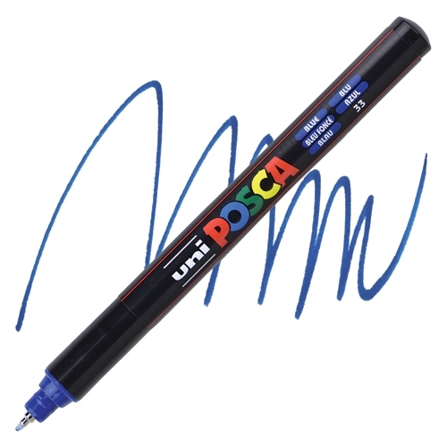 Feutre Posca Pointe Extra Fine Bleu foncé 0.7mm - Dessin et Écriture Précise pour Artistes et Designers