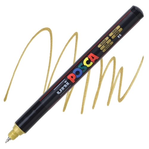 Feutre Posca Pointe Extra Fine Or 0.7mm - Dessin et Écriture Précise pour Artistes et Designers