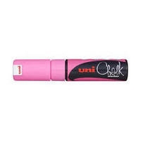 Marqueur Craie Liquide Uniball PWE-8K RE FLUO - Rose Fluo Large Biseautée pour Tableaux 8mm