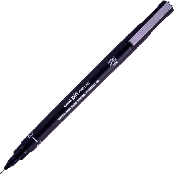 Feutre technique UNI PIN - pointe calibrée 0.7 mm - noir pour dessin technique et écriture précise