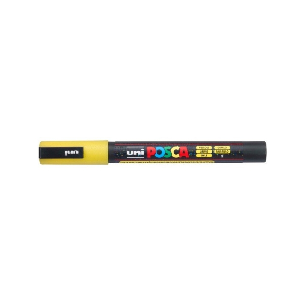 Marqueur peinture Posca - Pointe conique fine jaune pailleté PC3ML - Pour dessin et loisirs créatifs