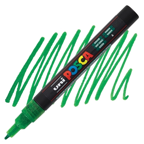 Marqueur Paillette Posca - Pointe Fine Vert Foncé - Pour Art et Loisirs Créatifs