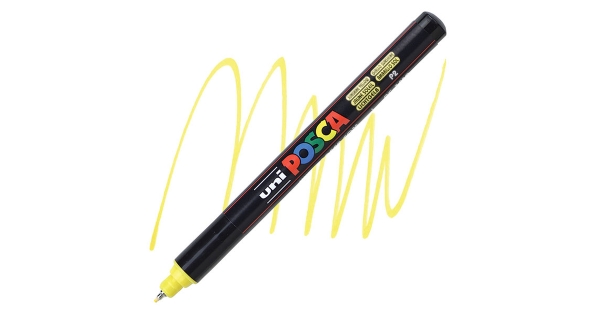 Feutre Posca Pointe Extra Fine Jaune Soleil 0.7mm - Dessin et Écriture Précise pour Artistes et Designers
