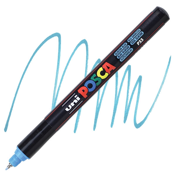 Feutre Posca Pointe Extra Fine Bleu glacier 0.7mm - Dessin et Écriture Précise pour Artistes et Designers