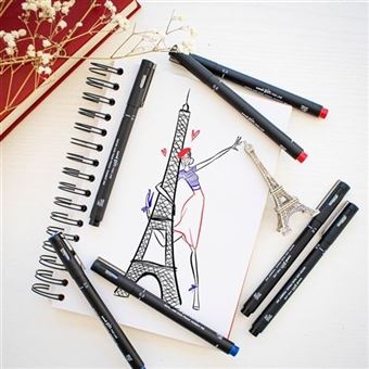 Feutre technique Uniball PIN 12200N - Pointe calibrée 1.2 mm Noir pour dessin technique
