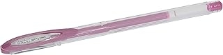 Stylo Roller encre gel Uni-ball Signo UM120NM - Pointe Moyenne 0,7mm Rose Métallisé pour écriture précise