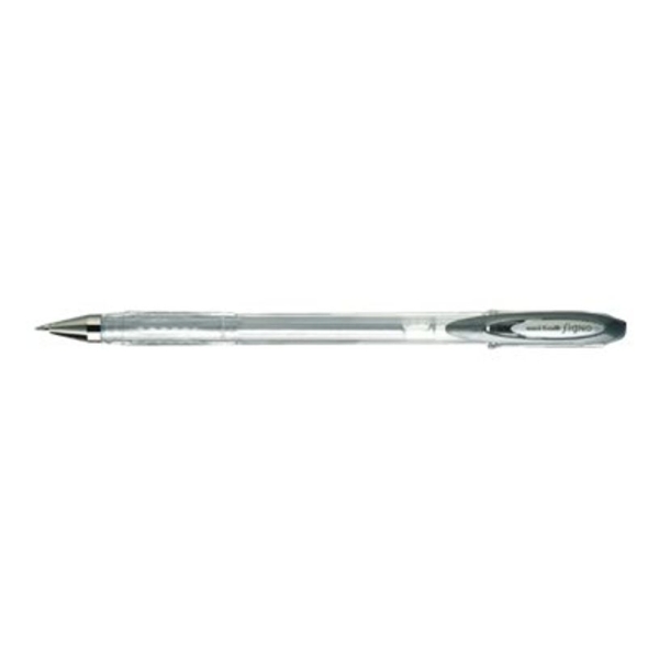 Stylo Roller encre gel uni-ball Signo UM120NM - Pointe Moyenne 0,7mm Silver Métal pour écriture fluide sur tissu