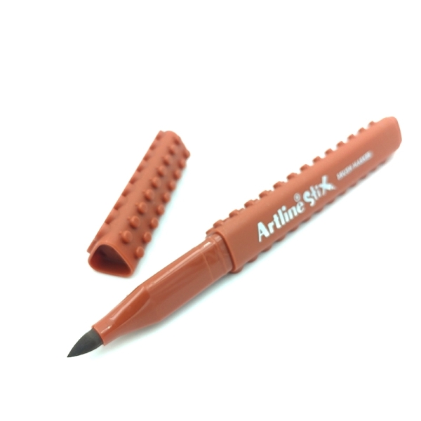 Marqueur pinceau Artline Stix Brush Marker - Couleur Brown pour dessin et coloriage