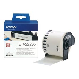 Ruban d'étiquettes Brother P-Touch DK-22205 - Papier continu 62 mm x 30,48 m - Adhésif permanent pour bureau et organisation