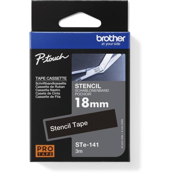 Ruban pochoir pour gravure Brother Ste-141 - 18 mm pour étiqueteuse P-Touch