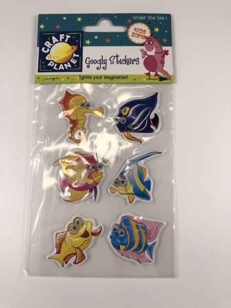 Stickers Googly - Poissons - Décoration amusante pour projets créatifs enfants