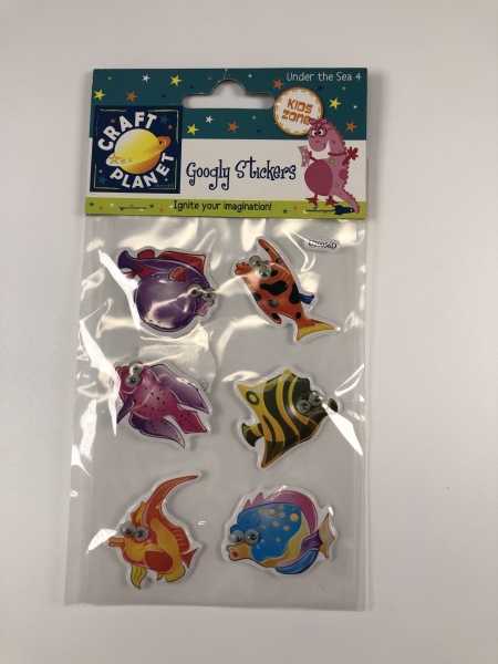Stickers Googly - Poissons - Décoration amusante pour projets créatifs enfants