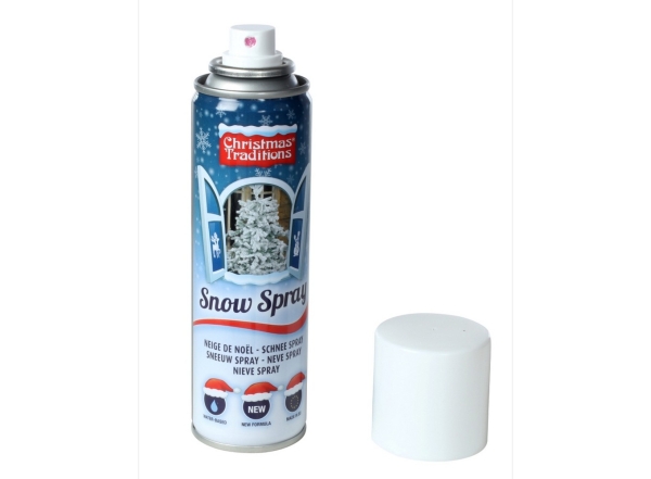 Bombe à neige artificielle - 150 ml Blanc - Décoration fête Noël, loisirs créatifs, vitrine